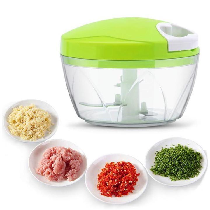 Multi-Functional Speedy Vegetable And Fruit Food Chopper Spin Cutter With 3 Blades