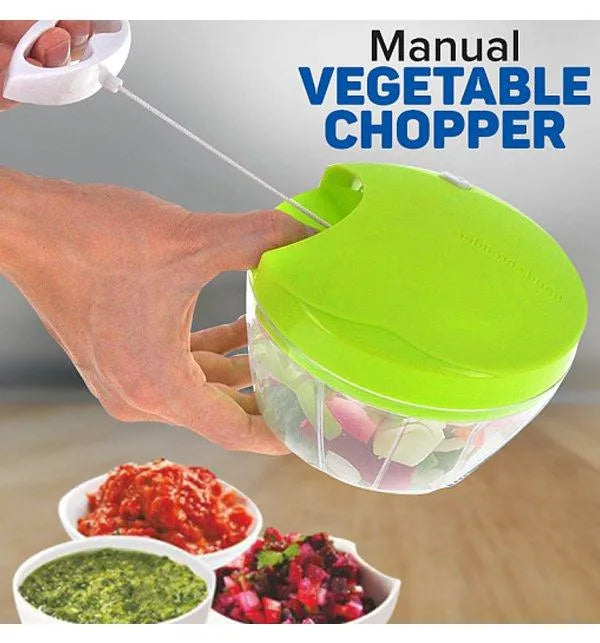 Multi-Functional Speedy Vegetable And Fruit Food Chopper Spin Cutter With 3 Blades