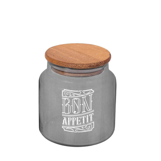 Herevin Transparent Grey Painted-White Bon Appetit Printed / 635ml