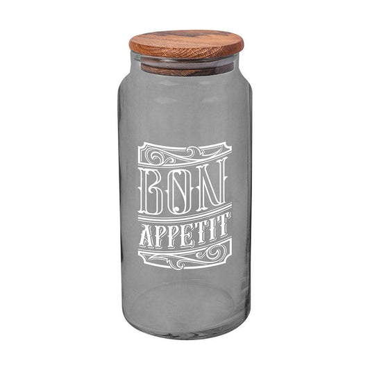 Herevin Transparent Grey Painted-White Bon Appetit Printed / 1400ml