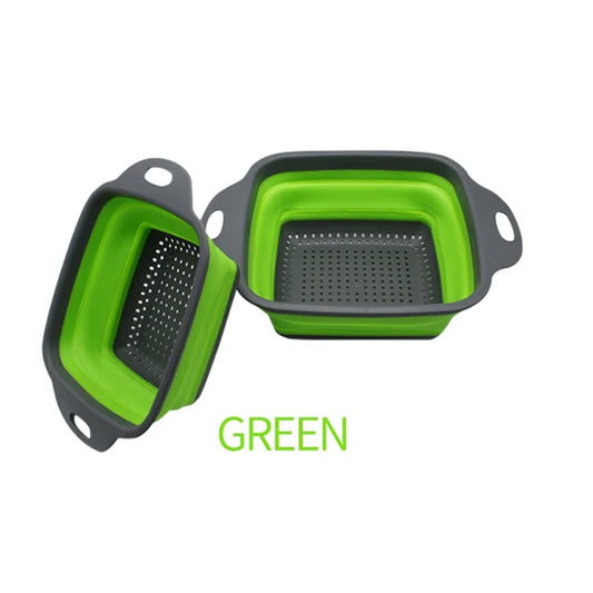 Kitchen Collapsible Colander Fruit Vegetable Washing Drain Folding Strainer Basket