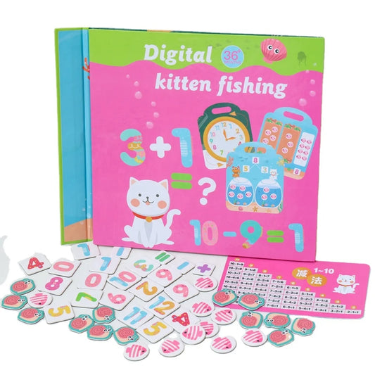 3 in 1 Kids Math Montessori Puzzle Toys Number Letters Cognitive Educational Book