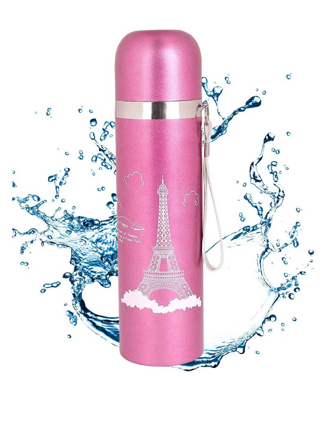Eiffel Tower Stainless Steel Double Wall Insulated Hot & Cold Water Bottle 500ML