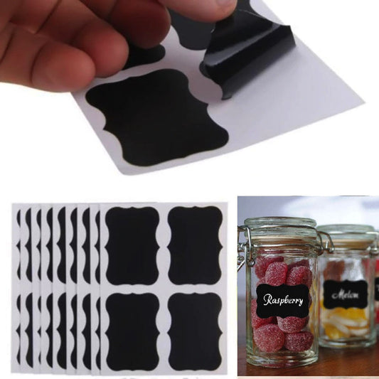 Chalkboard Labels,Fashionclubs Reusable Blackboard Stickers For The Kitchen, Pantry, Mason Jars, Wine Glasses 36PCS