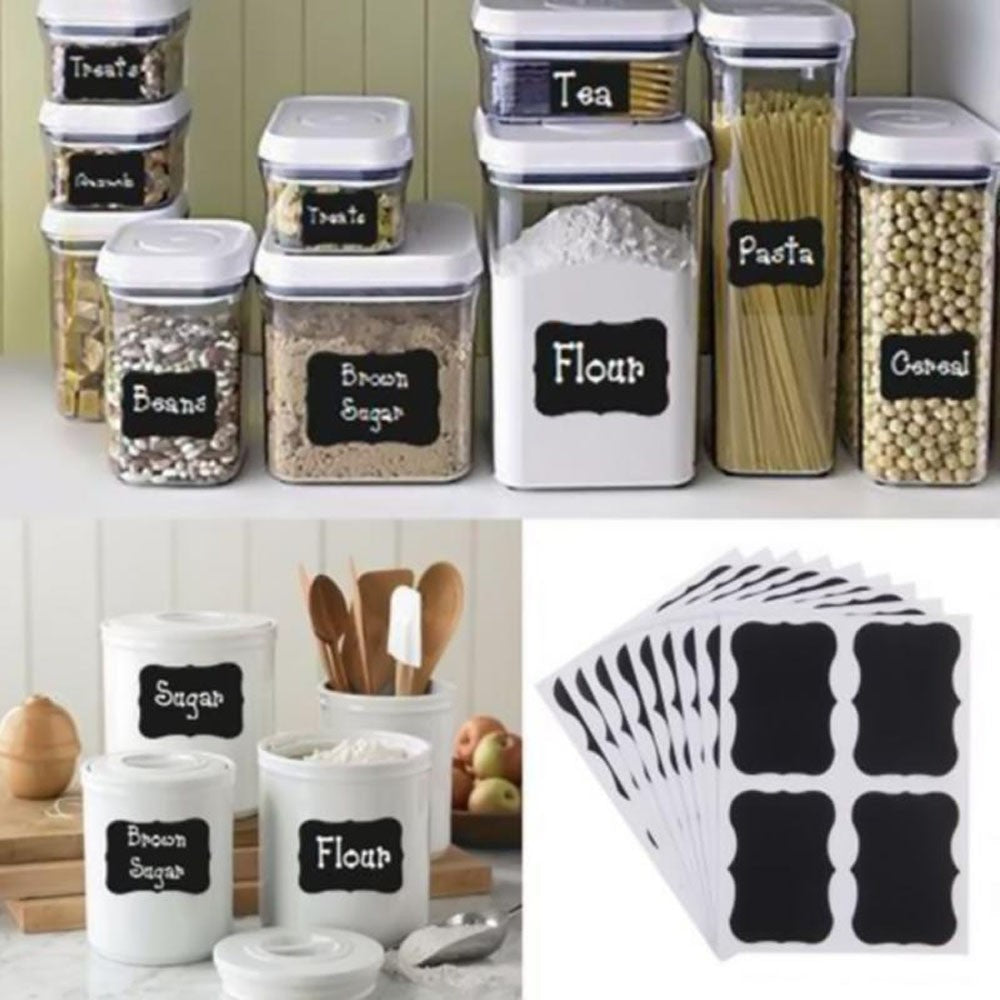 Chalkboard Labels,Fashionclubs Reusable Blackboard Stickers For The Kitchen, Pantry, Mason Jars, Wine Glasses 36PCS