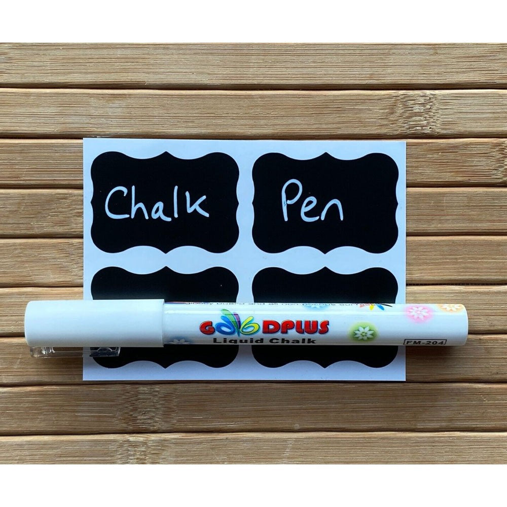 Chalkboard Labels,Fashionclubs Reusable Blackboard Stickers For The Kitchen, Pantry, Mason Jars, Wine Glasses 36PCS