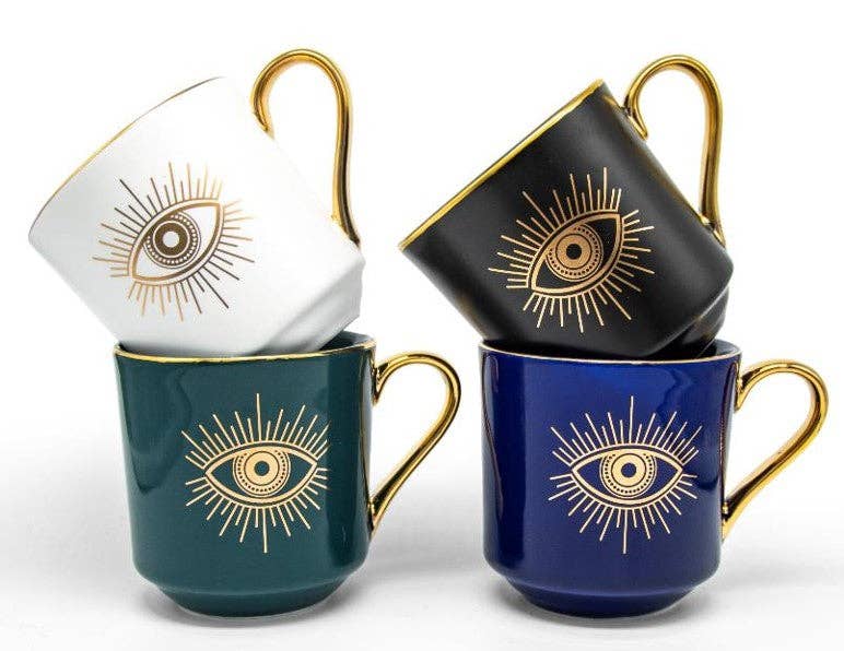 2 Pcs European Style Ceramic Mug  With  Saucer Set