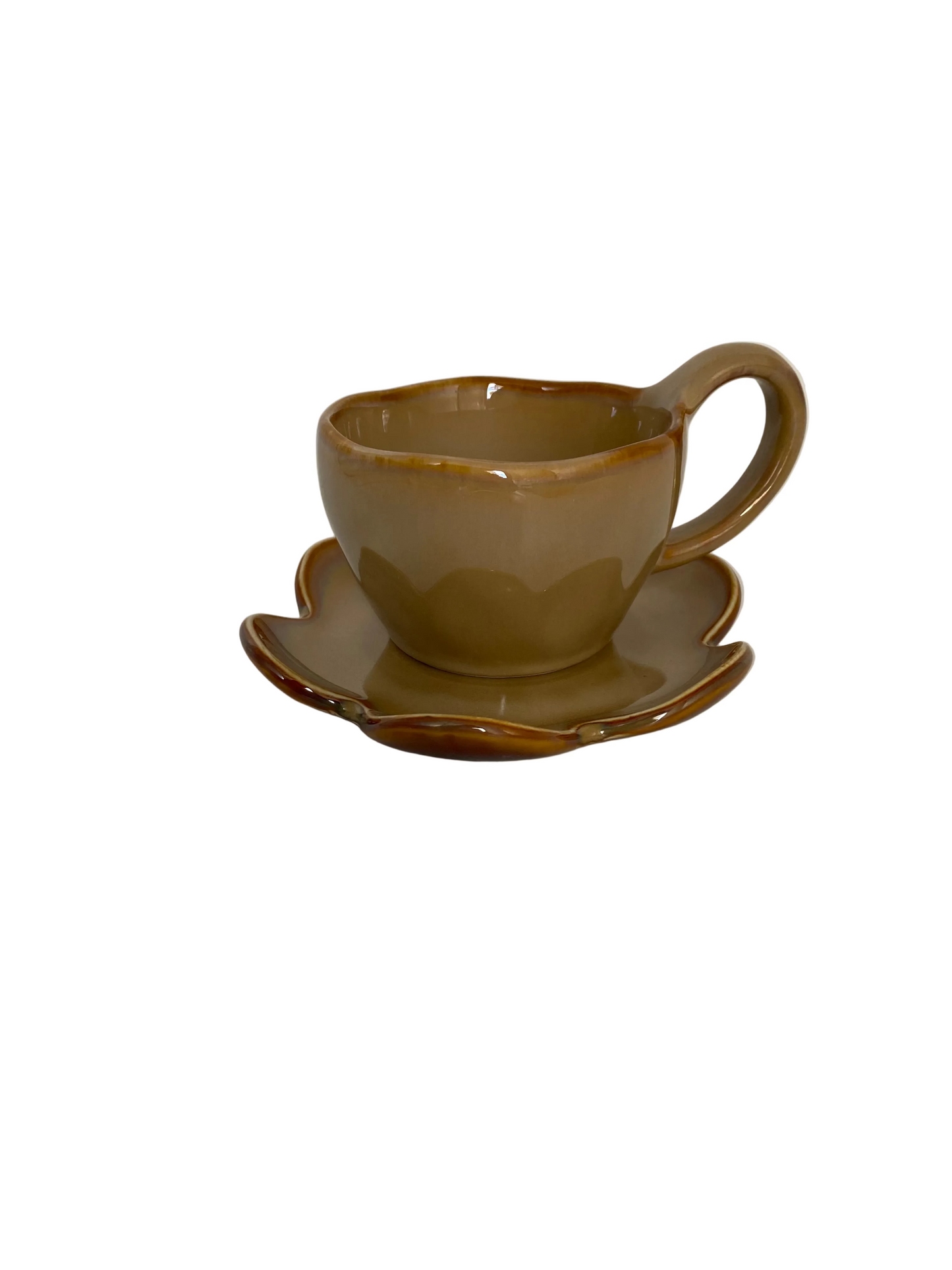 2 Pcs Ceramic Cup With Saucer Set