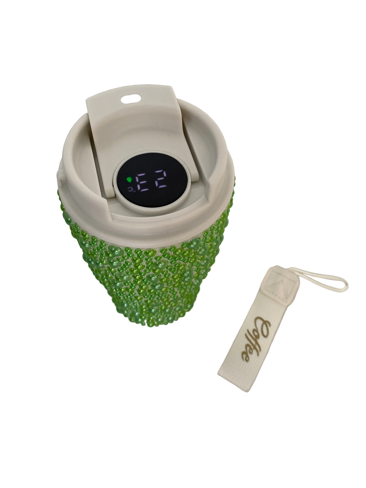 500 ML Sparkly Rhinestone Stainless Steel Vacuum Coffee Mug With Led Temperature