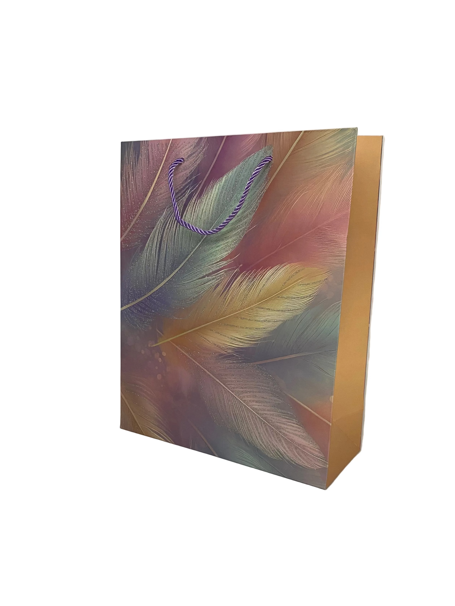 Glittered Feather Paper Gift Bag