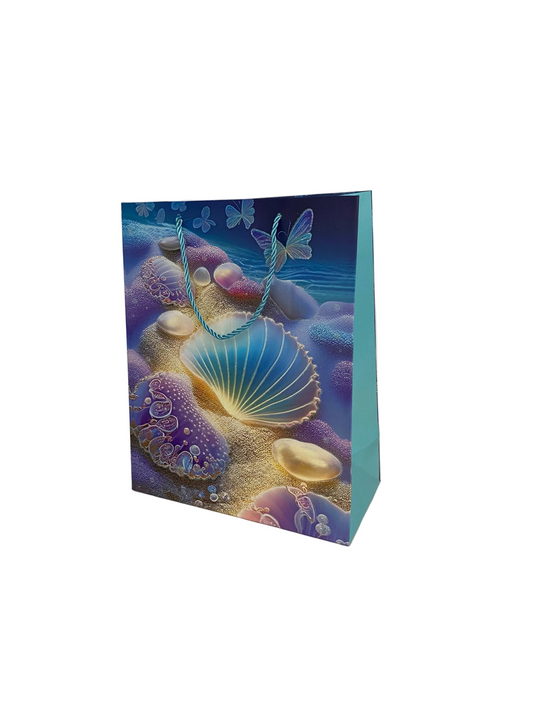 Glittered Shell Paper Gift Bag
