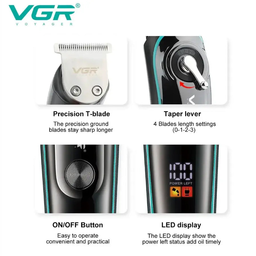 VGR Electric Hair Clippers Trimmer USB / V-075