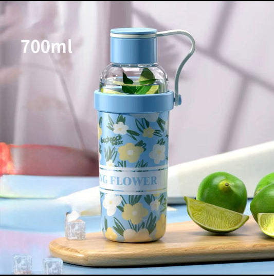 700 ML Stainless Steel Bubble Tea Bottle With Screw Cap / Tea & Water Separation Cup