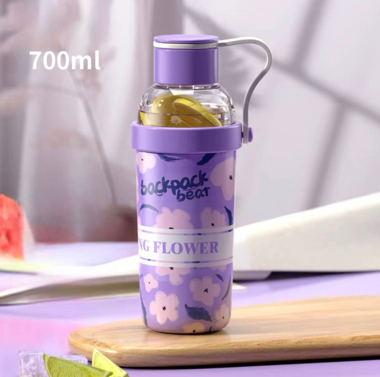 700 ML Stainless Steel Bubble Tea Bottle With Screw Cap / Tea & Water Separation Cup