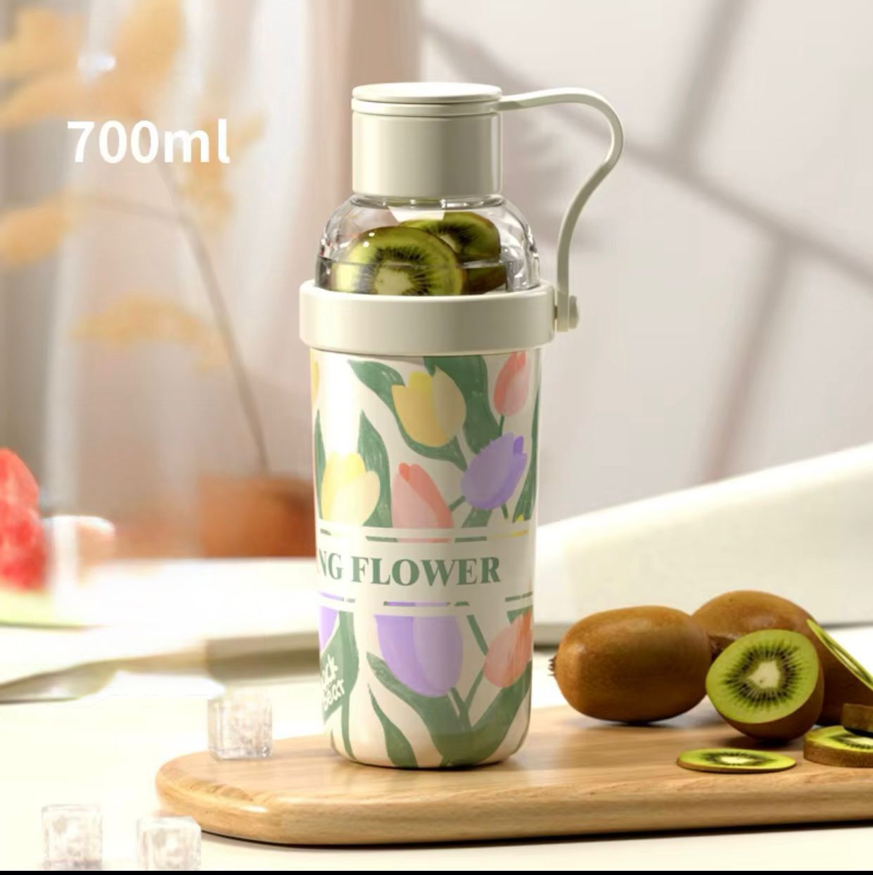 700 ML Stainless Steel Bubble Tea Bottle With Screw Cap / Tea & Water Separation Cup