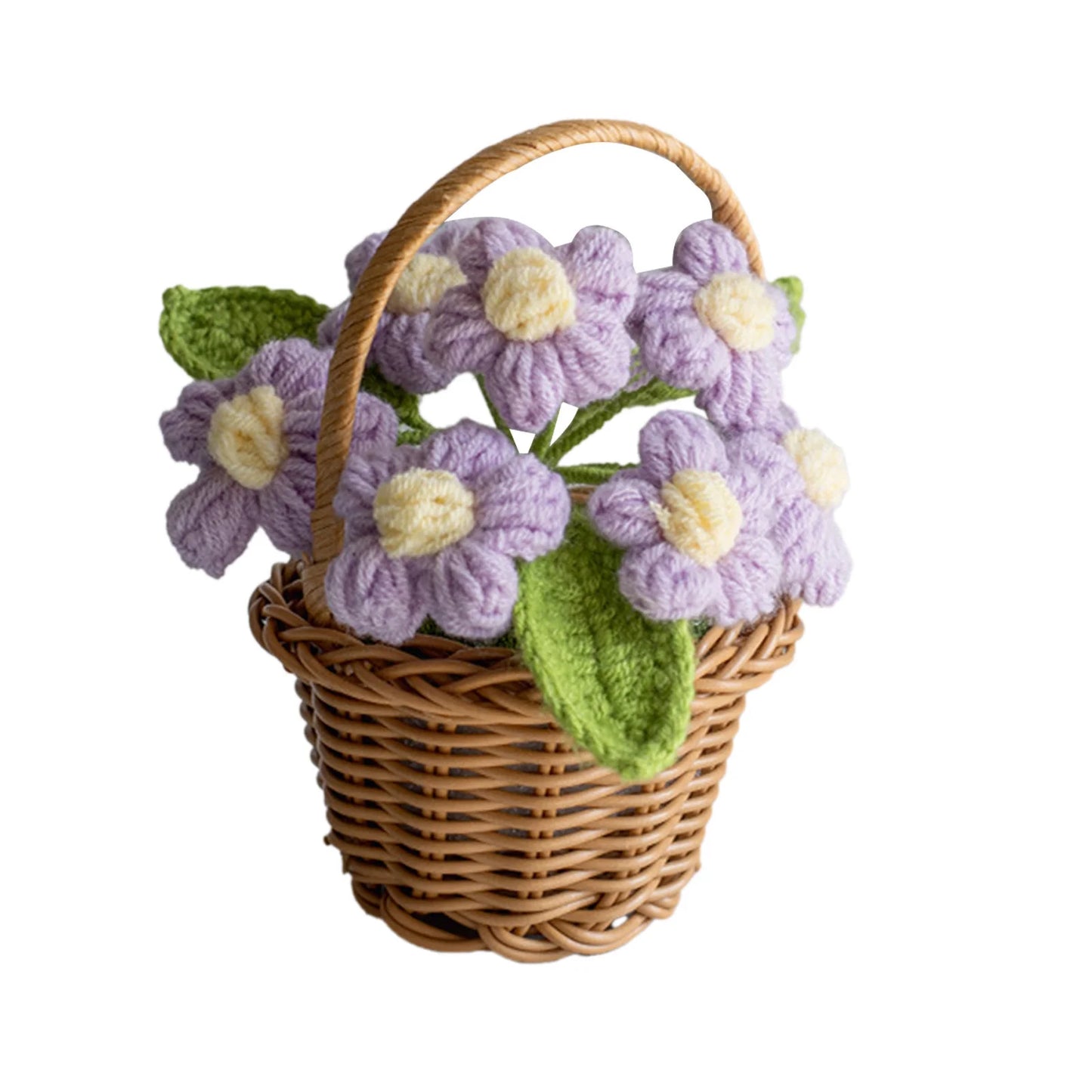 Crochet Colored Flower Basket