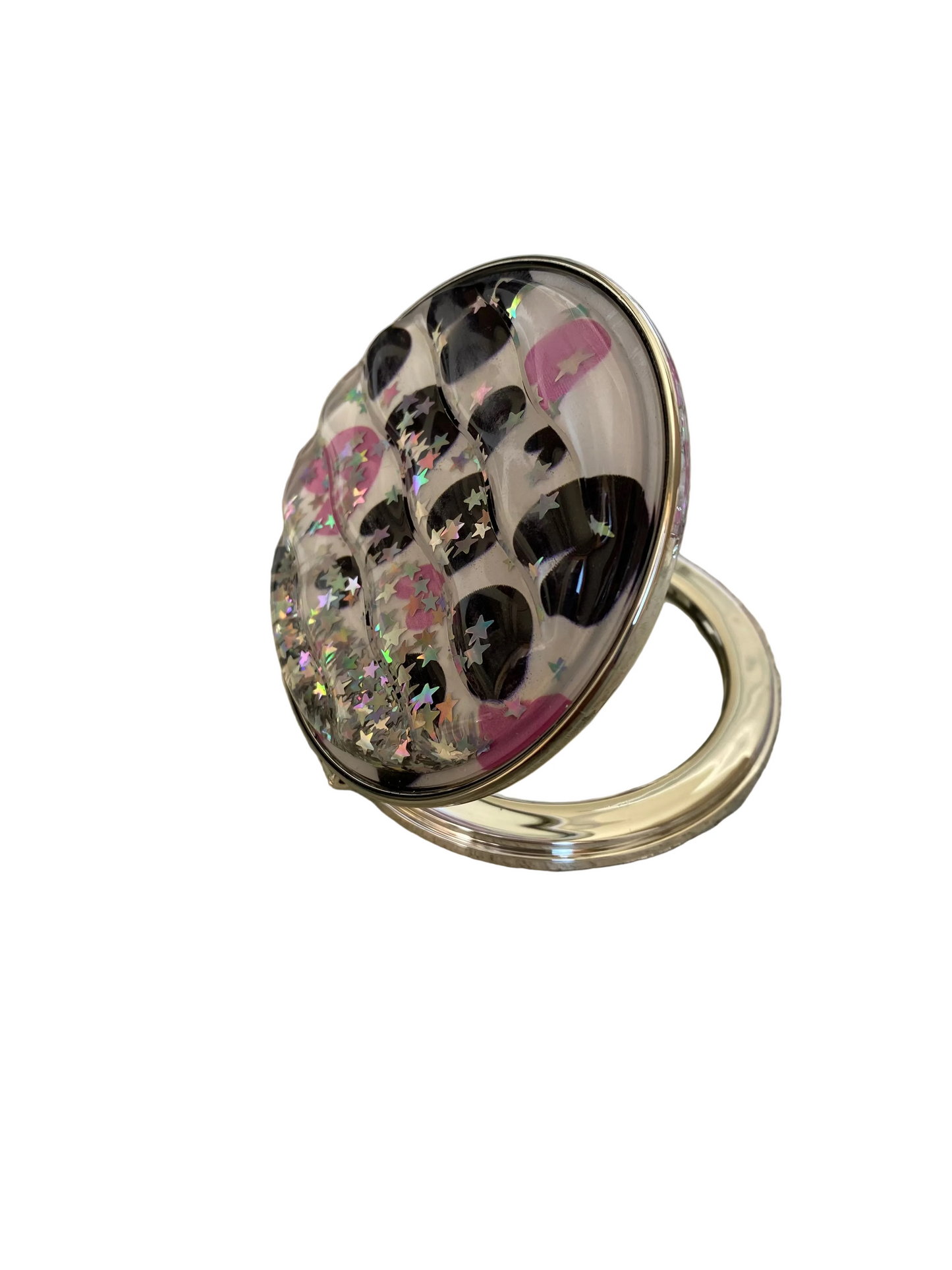 Round Foldable Makeup Mirror - Love