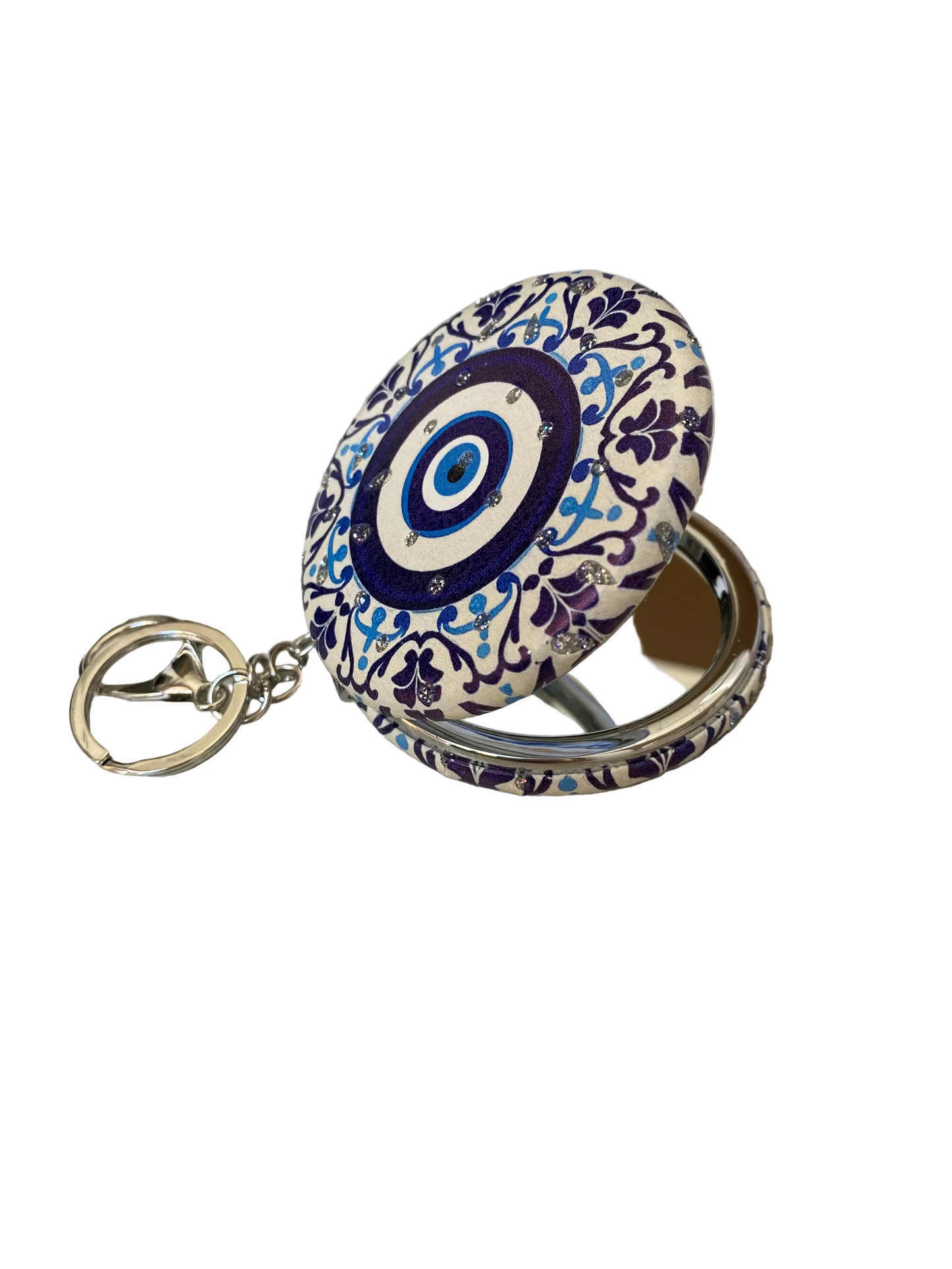 Round Foldable Makeup Mirror - Blue Eye