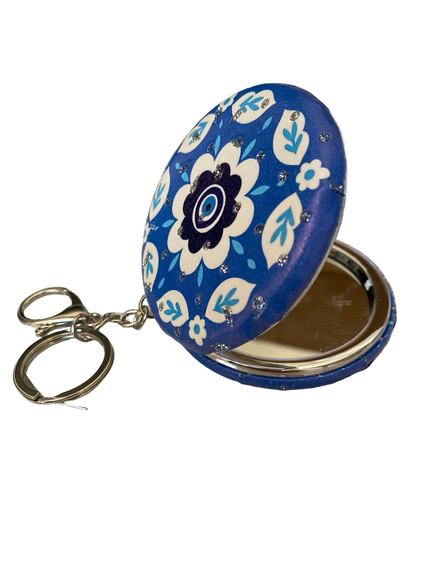 Round Foldable Makeup Mirror - Blue Eye