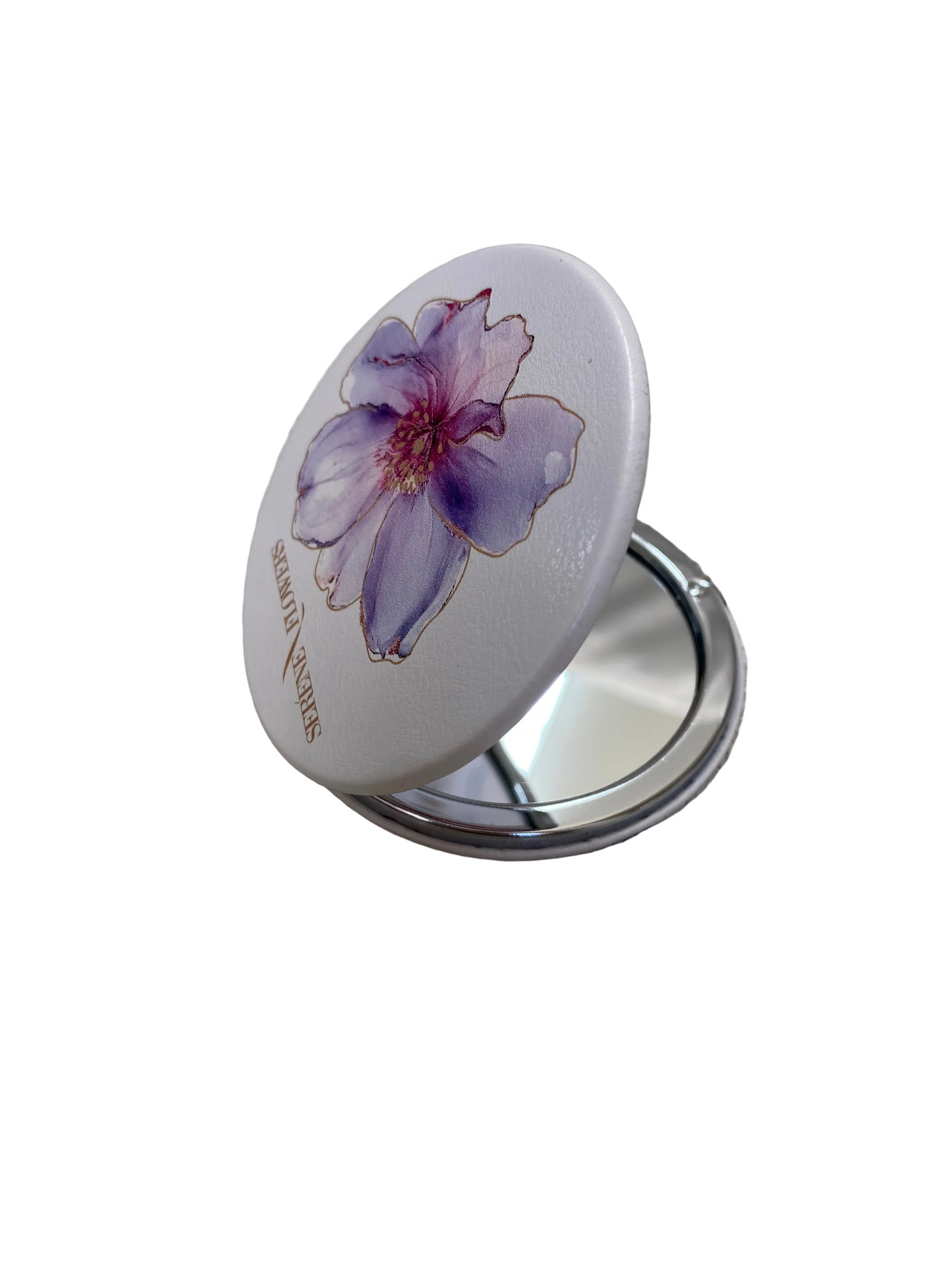 Round Foldable Mirror - Flower