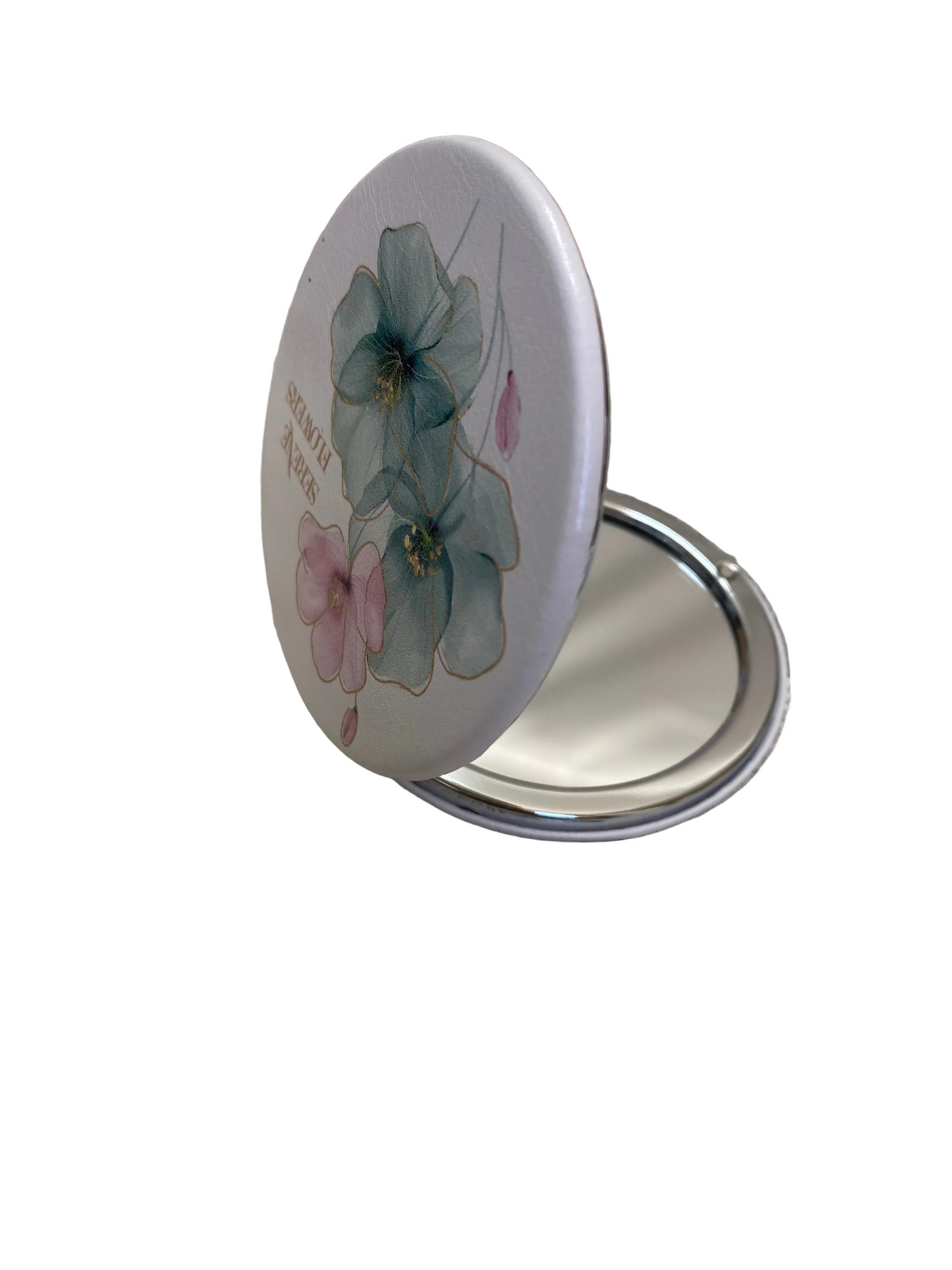 Round Foldable Mirror - Flower