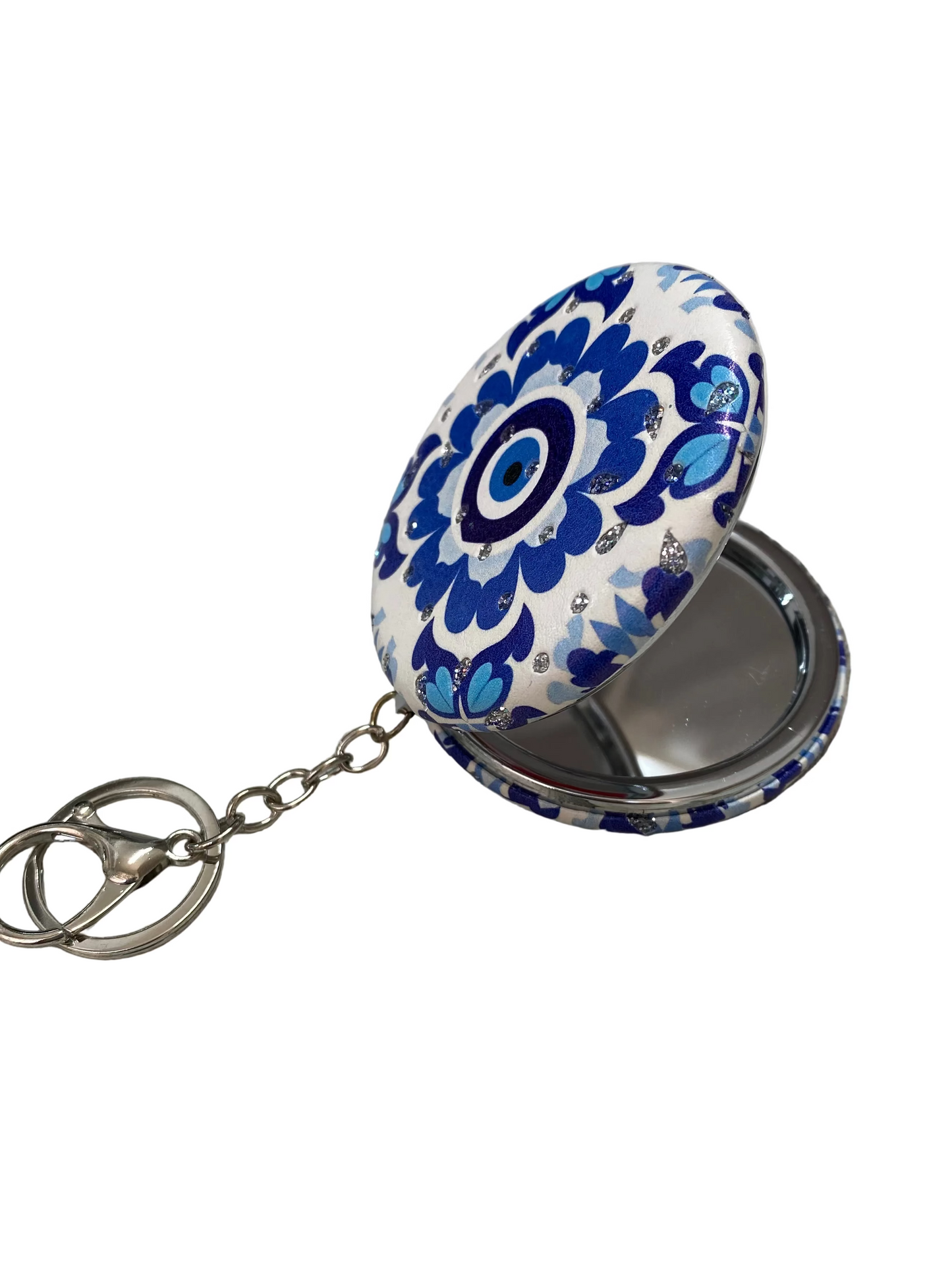 Round Foldable Makeup Mirror - Blue Eye