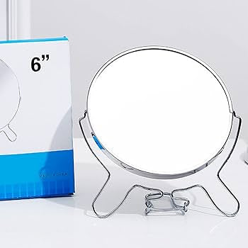 6 Inch Tabletop Makeup Mirror / Two-Sided Makeup Mirror with Stand