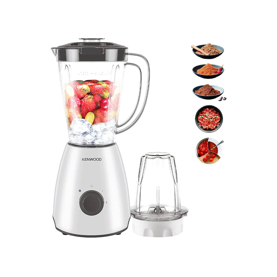 Kenwood Blender, Plastic Jug And Mill, White/Gray, 2L, BLP10.A0WH