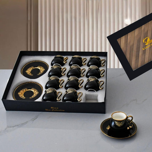 Roma, 24 Pcs Coffee Cups With Saucers