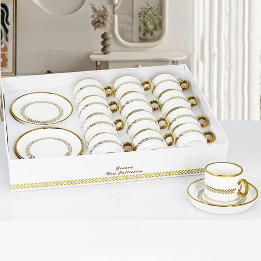 Genova, 24 Pcs Coffee Cups With Saucers Set