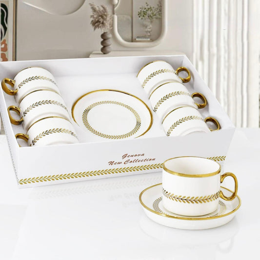Genova, 12 PCs Tea Cups With Saucers Set