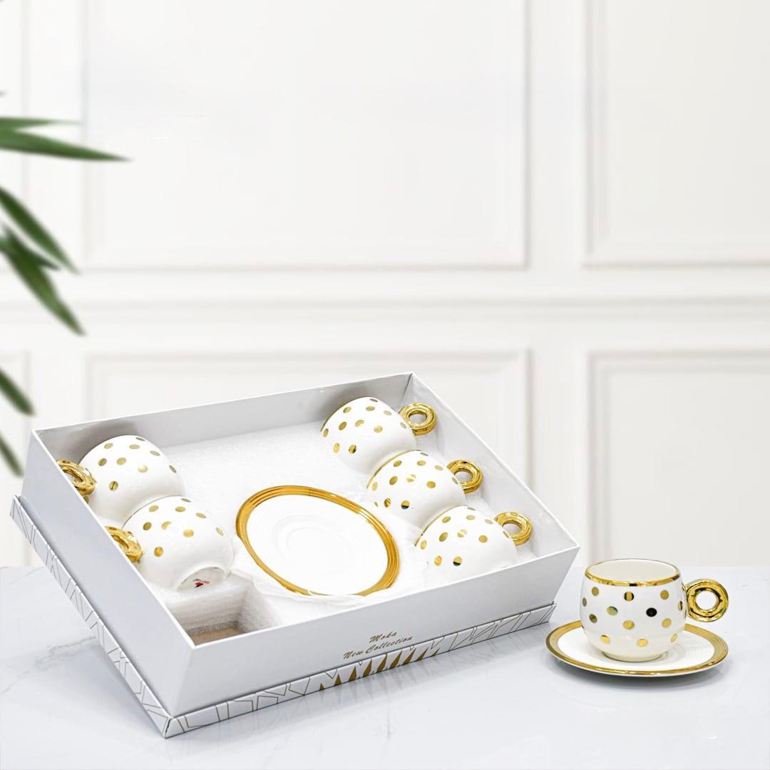 Moka, 12 Pcs Tea Cups With Plates Set