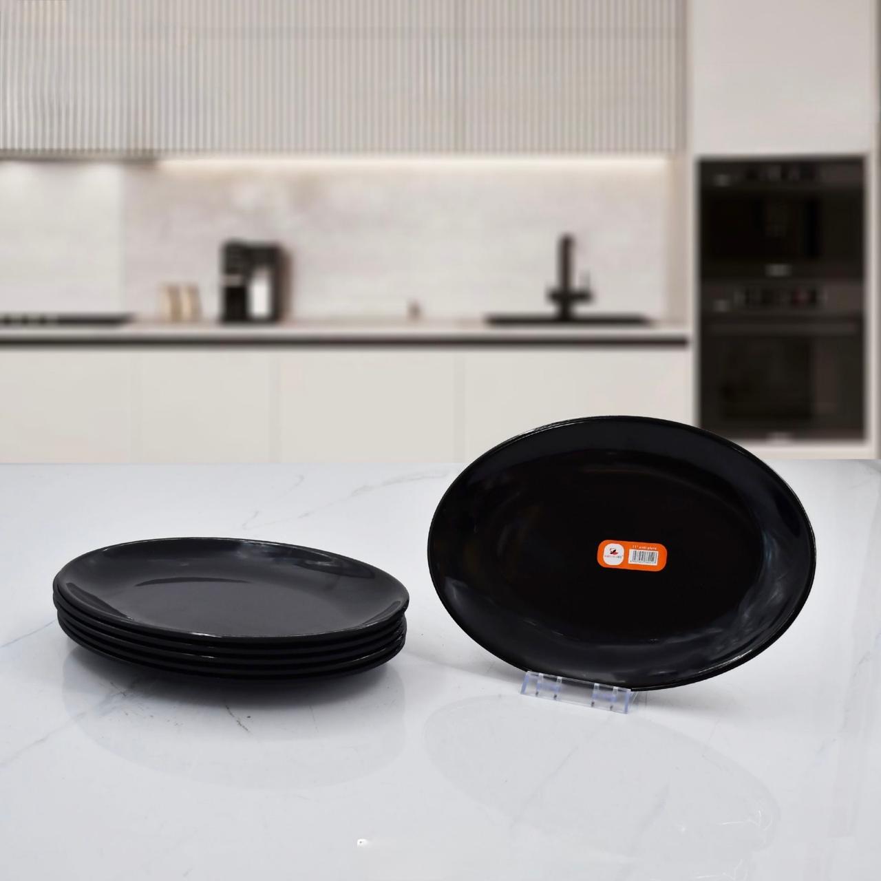 11 Inch Melamine Oval Flat Plate