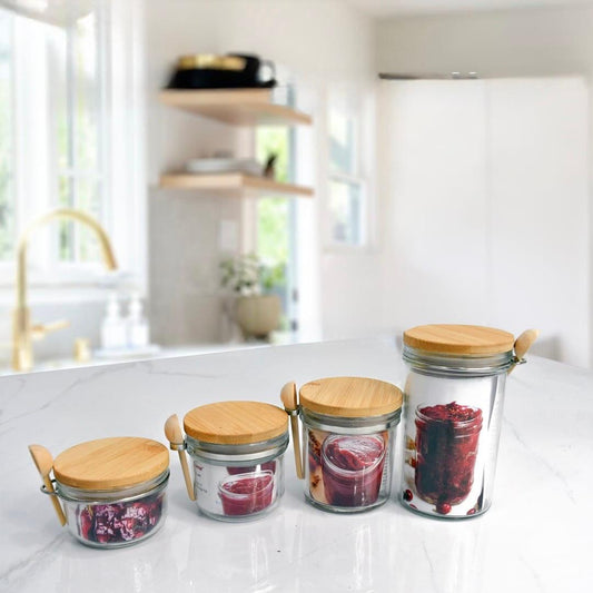 SealedGlass Jar With Bamboo Lid & Spoon