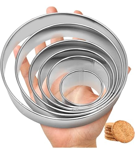 5 Pcs Round Stainless Steel Cookie Cutters