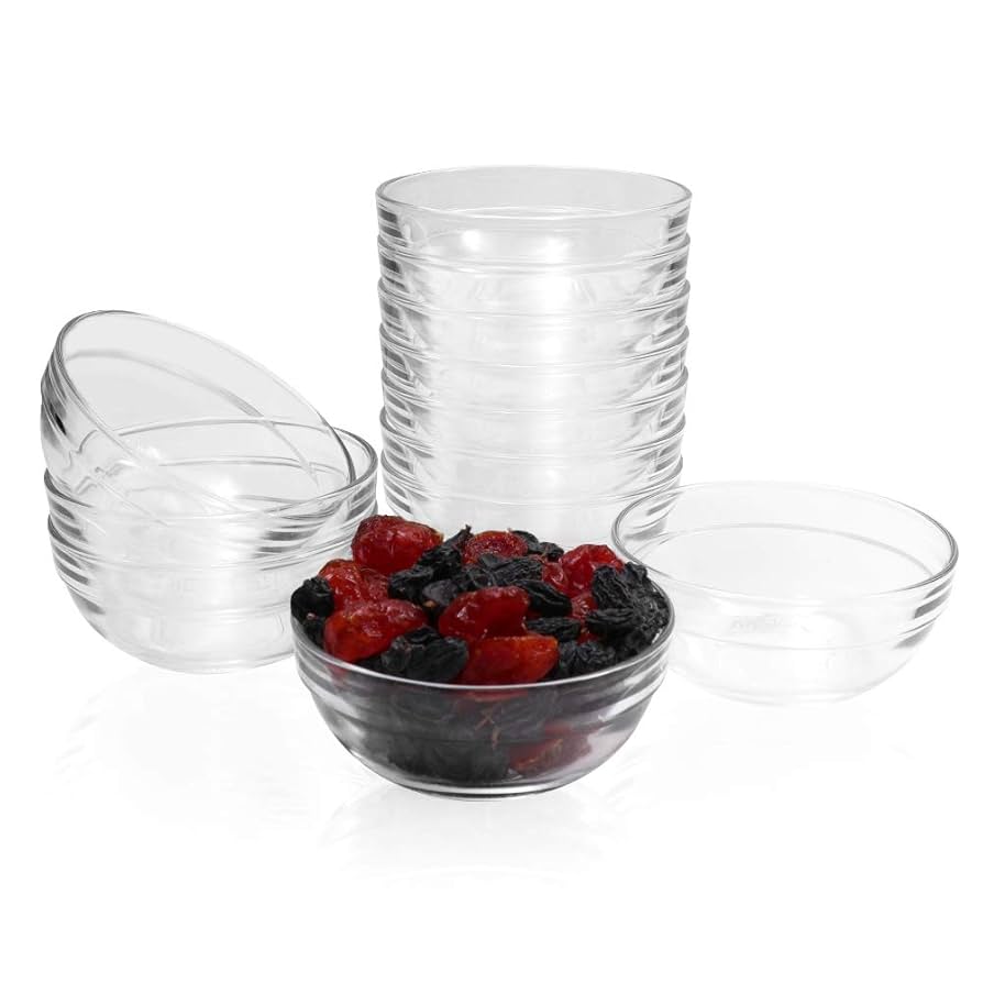 Set 4 Pcs Round Plastic Crystal Bowl