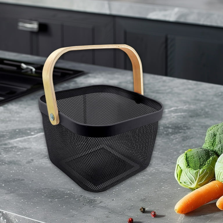 Black Metal Mesh Steel Basket