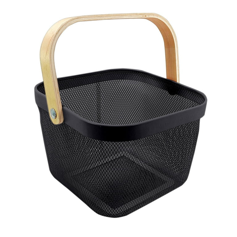 Black Metal Mesh Steel Basket