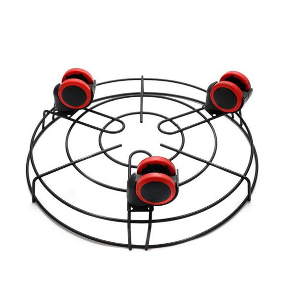 Metal Gas Cylinder Holder with 3-Moving Wheels ( Black )