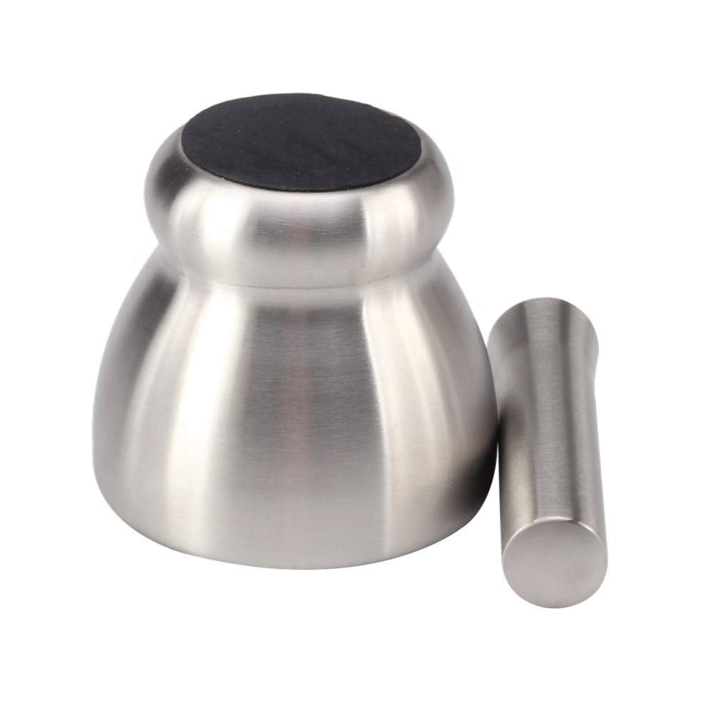 304 Stainless Steel Mortar and Pestle Set /Spice Grinder with Silicone Lid /Spice Crusher Pill Grinder Pestle and Mortar for Grinding Herbs Seasonings Pastes Pesto