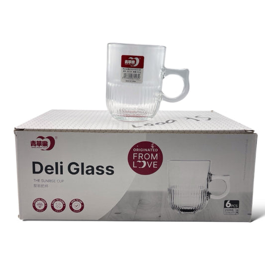 Set Of 6 Pcs Glass  Tea Mugs