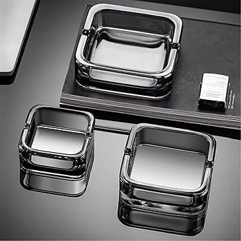 Black Luxury Squared Glass Ashtray