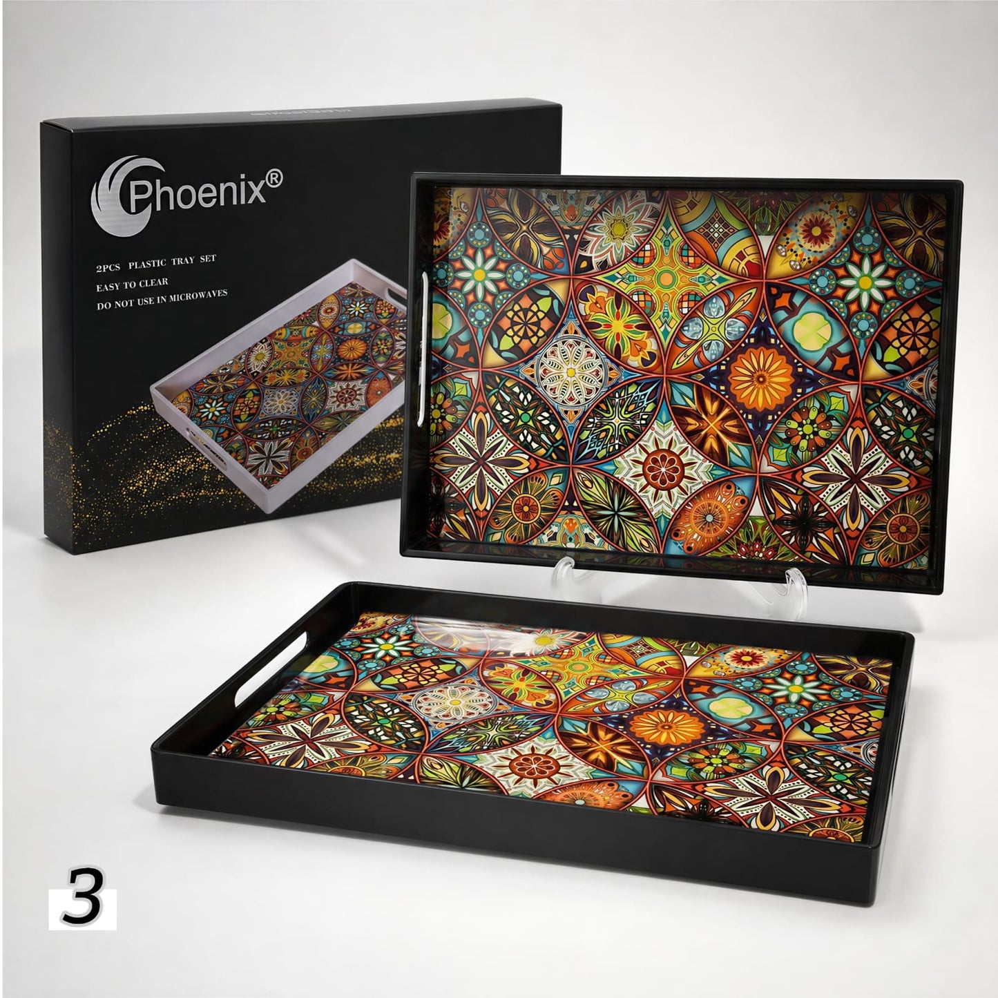 Phoenix, 2 Pcs Plastic Tray Set
