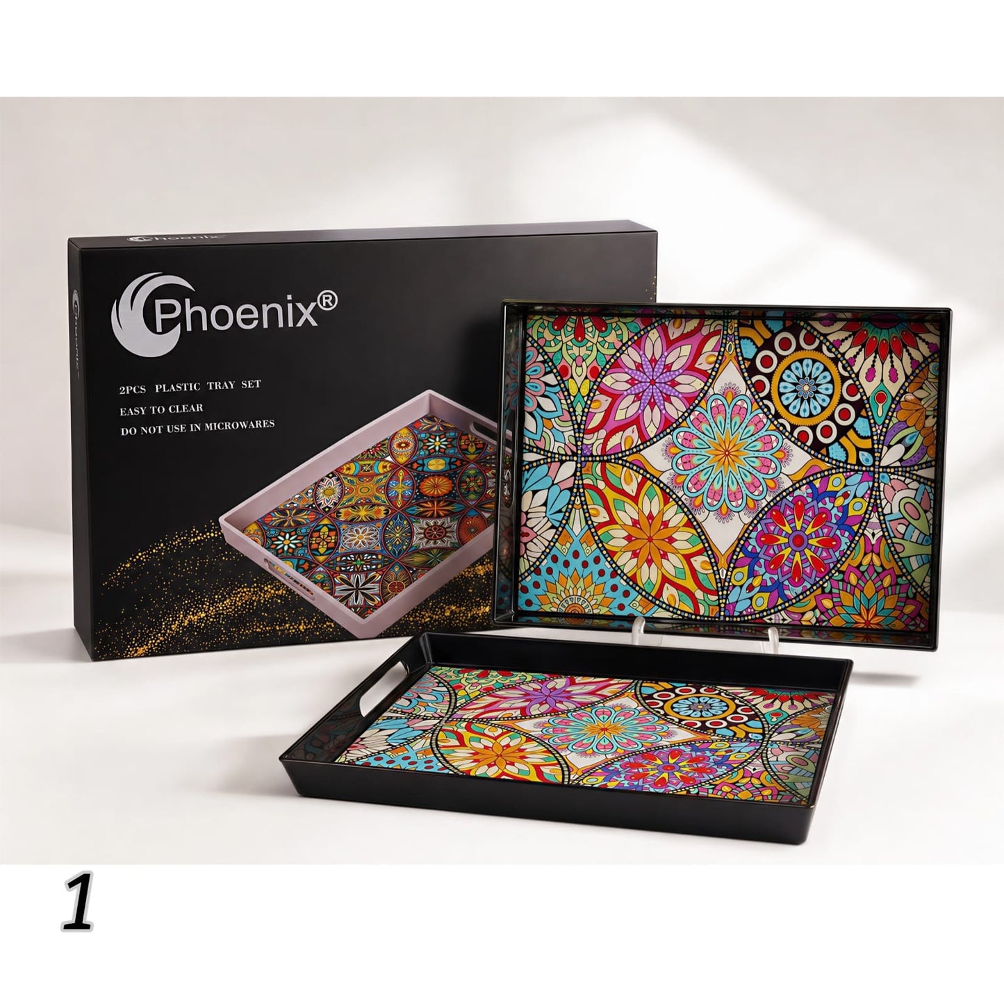 Phoenix, 2 Pcs Plastic Tray Set