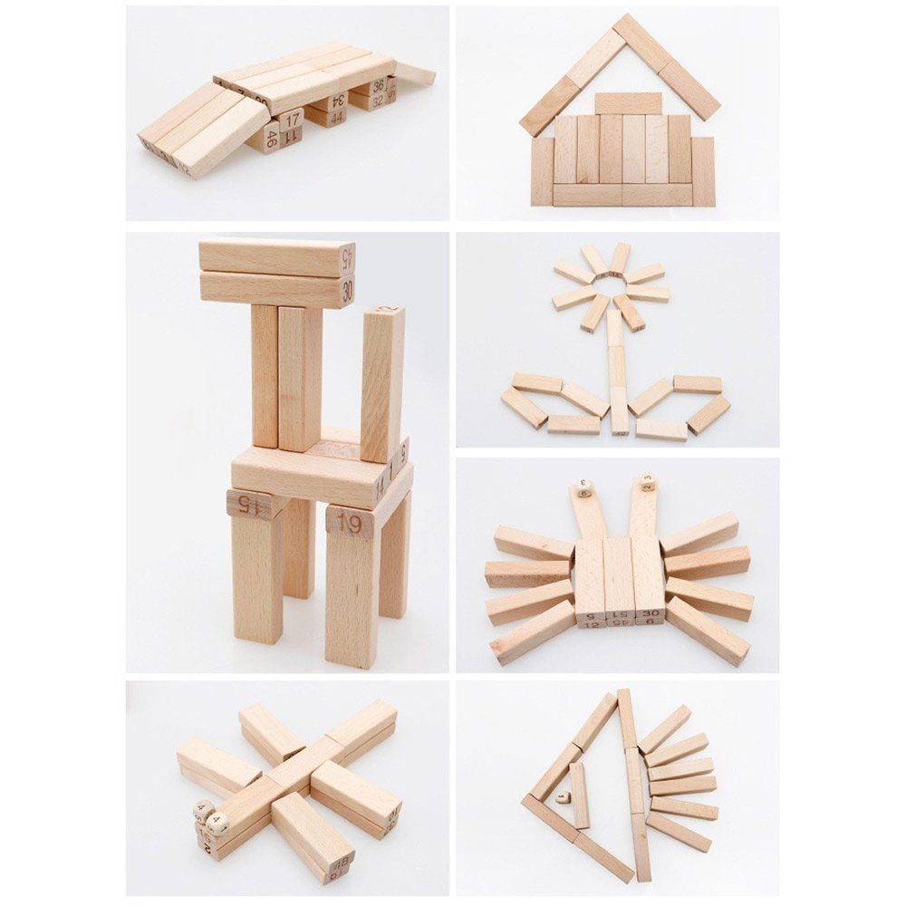 54 Pcs Wood Blocks