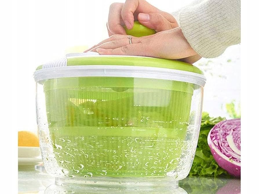 5L Vegetable Cleaner and Salad Juicer Bowl with Swivel Handle (Green)