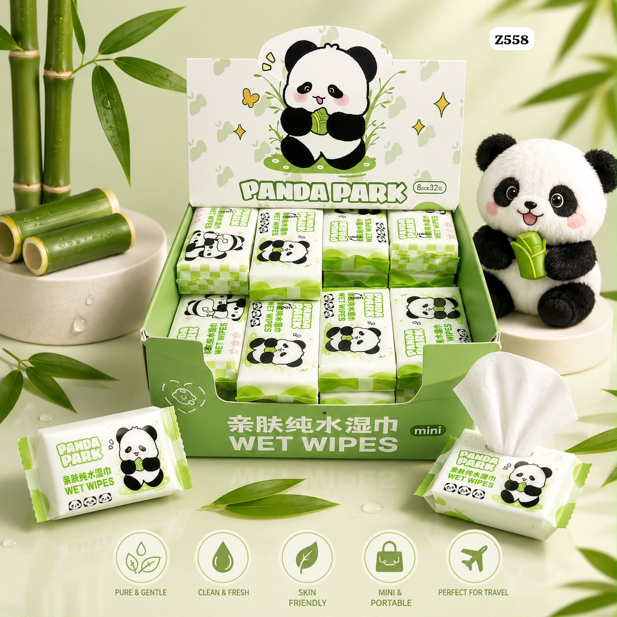 Mini Wet Wipes - Pack Of 8 Sheets