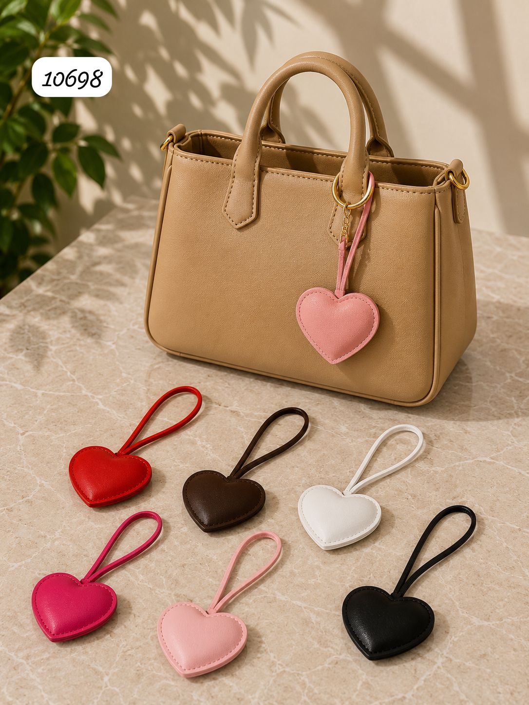 Heart Leather Bag Charm