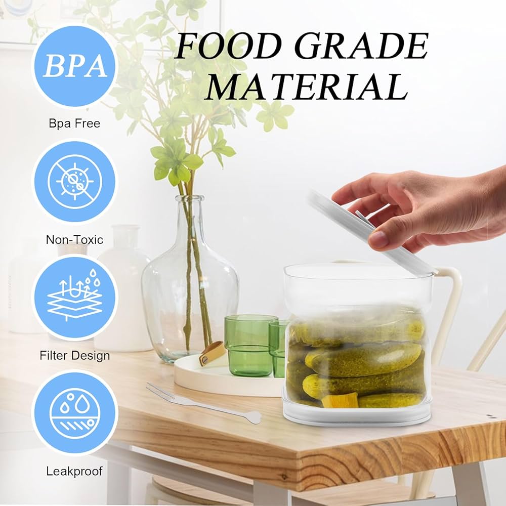GeBe, Plastic Pickle Jar with Strainer Flip
