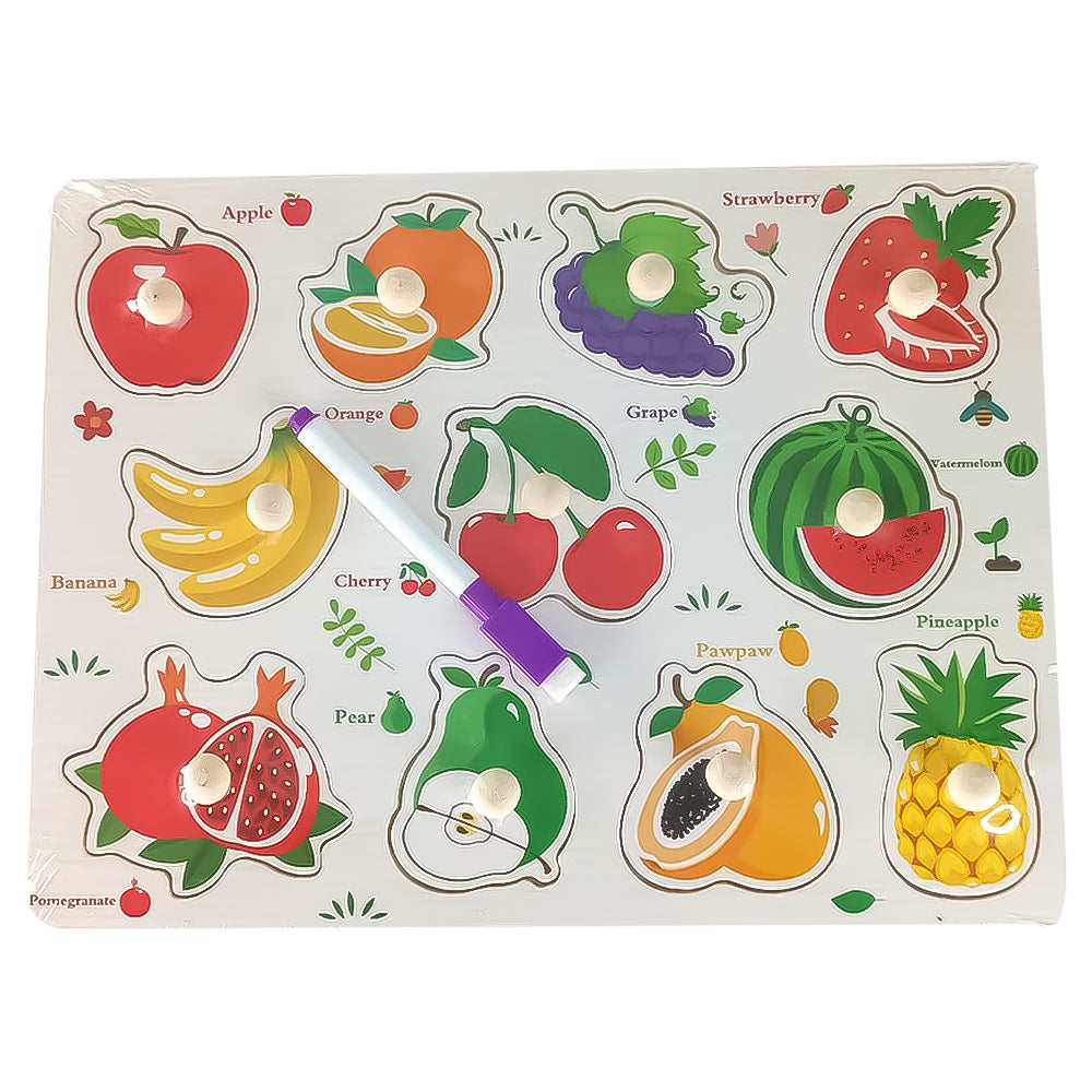 Educational Wooden Peg Board With Base Image & Whiteboard & Marker